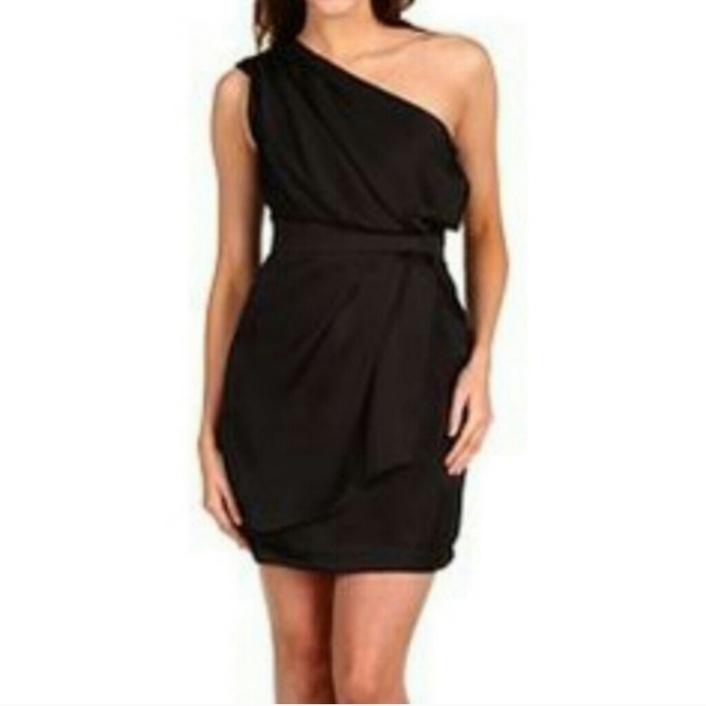Bcbg generation one shoulder black dress size 2
